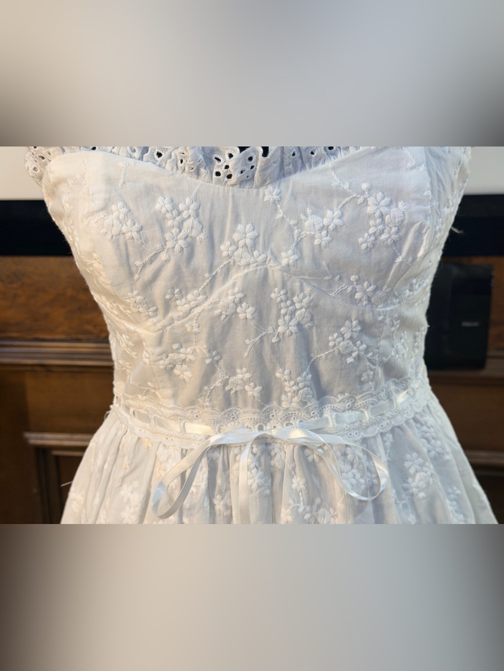 NWT SIZE S Altar'd State White Eyelet Lace Babydoll Chemise - Picture 4 of 16